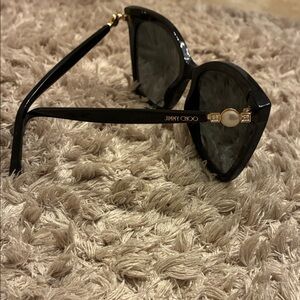 Jimmy Choo Black Sunglasses with Pearl and Gold Detail